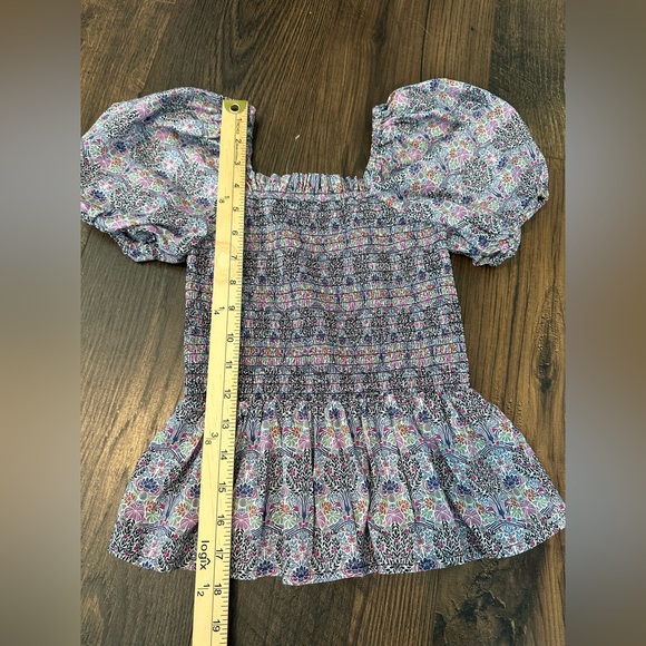 J. Crew Smocked Square Neck Top in Liberty Floral Club Nouveau (Size XXS) - Picture 8 of 10